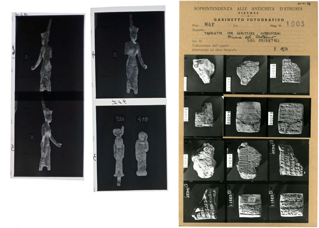 Radiografie di alcuni reperti egizi e fotografie di tavolette cuneiformi del Museo